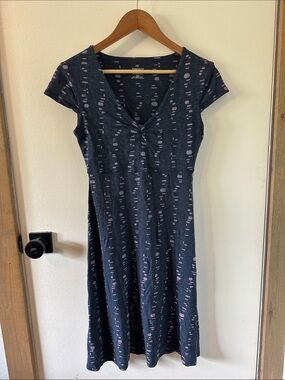 Toad&Co Navy and Lavender Dot Summer Dress